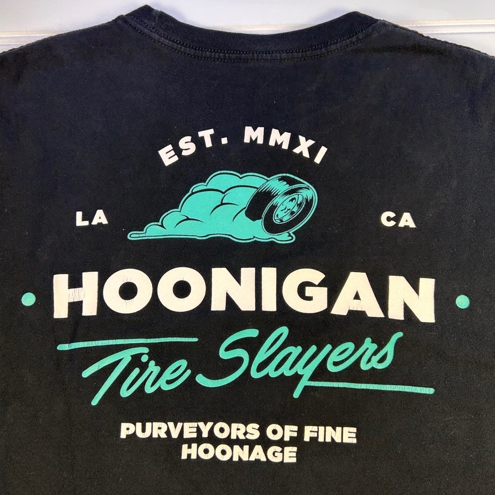 Hoonigan‎ Tire Slayers Graphic T-Shirt Mens Large Black Ken Block Drift Racing